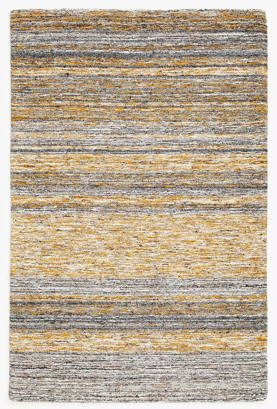 John Lewis Scandi Sketch Stripe Wool Blend Rug L240 x W170cm - Saffron
