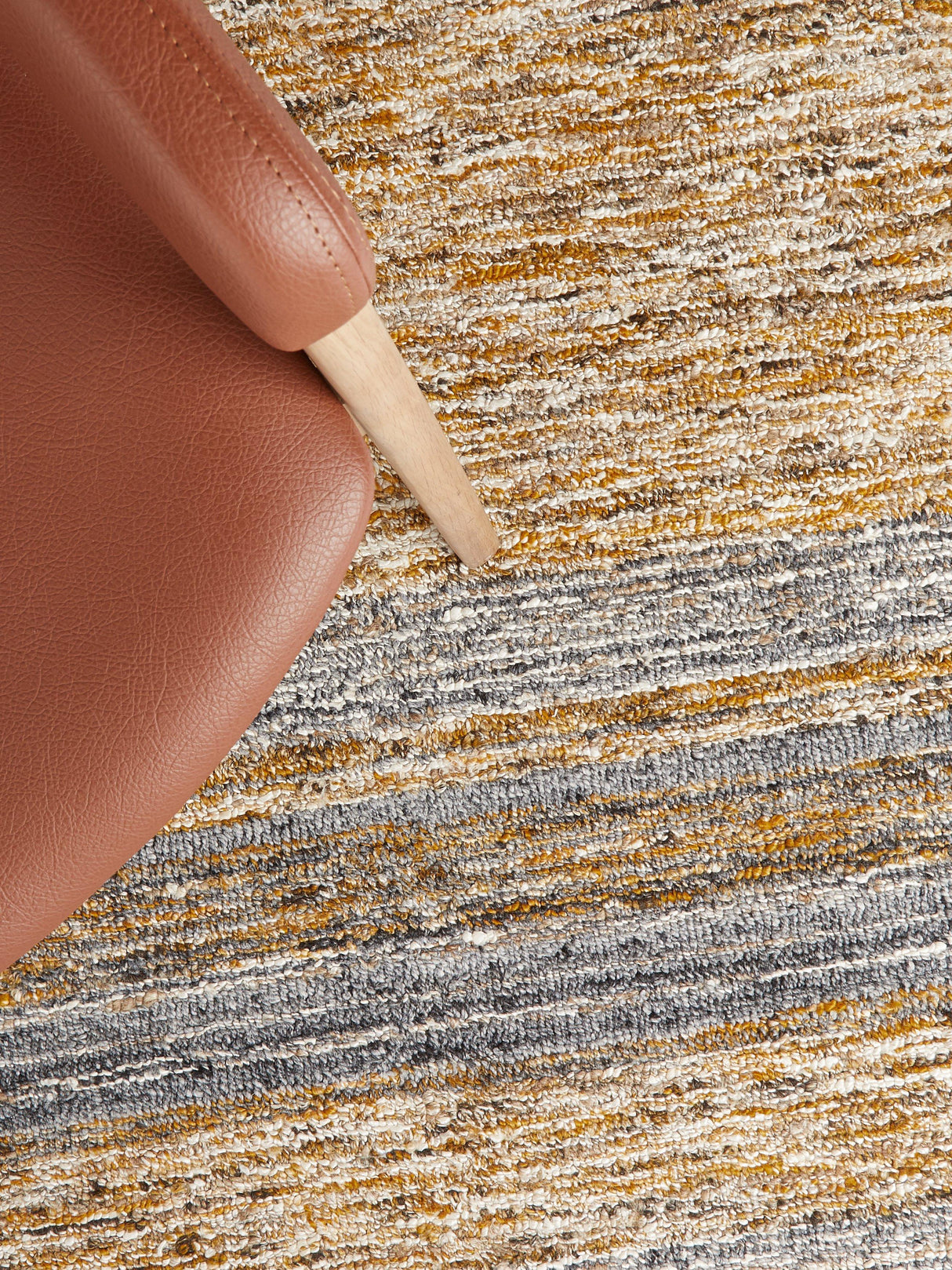 John Lewis Scandi Sketch Stripe Hand Loomed Wool Rug - Saffron L150 x W90cm