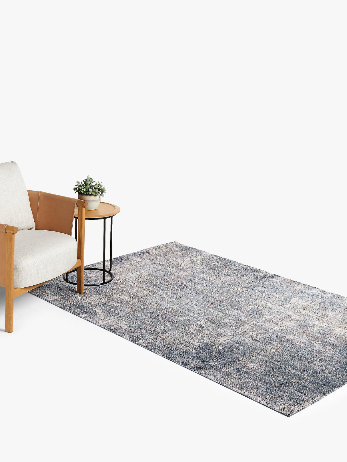 John Lewis Bold Abstract Rectangular Wool Indoor Rug 180 x 120cm - Navy Blue