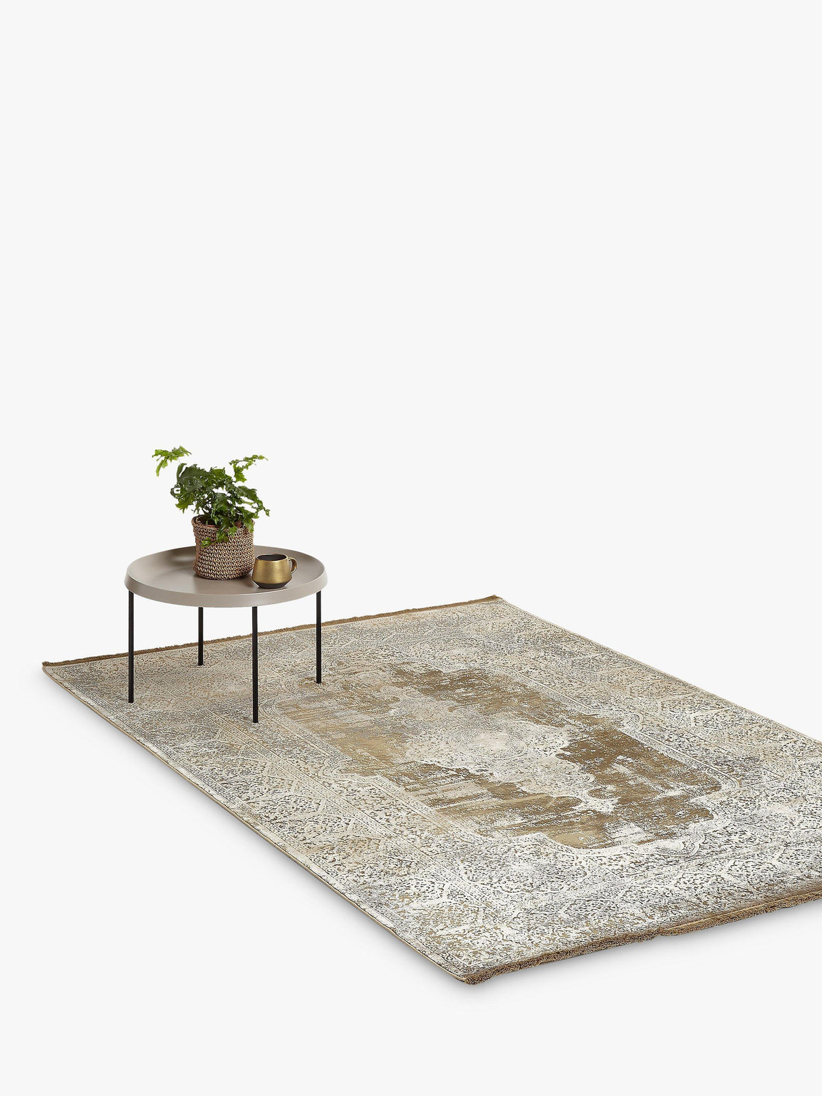 Gooch Luxury Distressed Medallion Rectangular Area Rug 120 x 180cm - Bronze