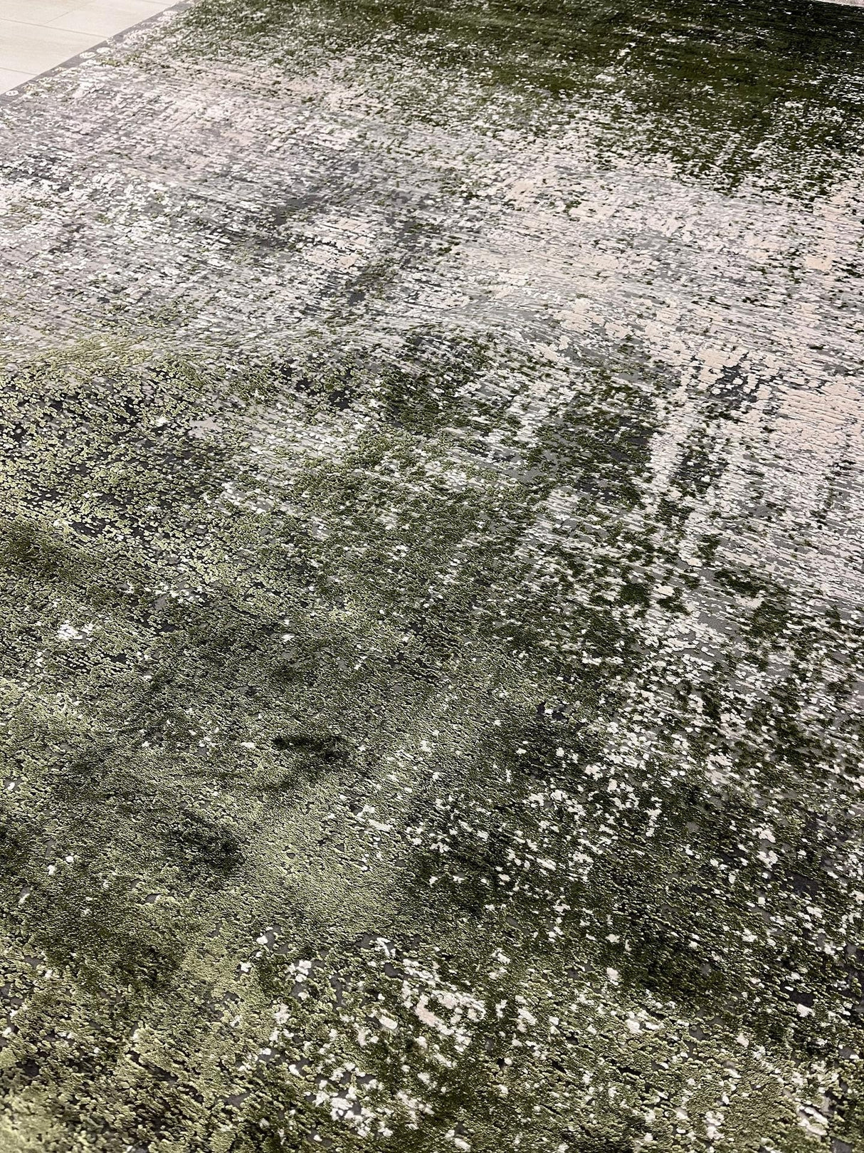 John Lewis Ombre Distressed Rectangular Abstract Rug L180 x W120cm - Green