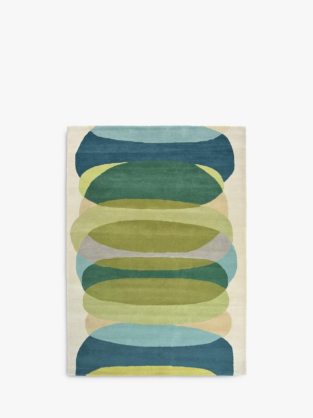 Harlequin Elliptic Hand Tufted Abstract Soft Wool Rug L240 x W170cm - Teal