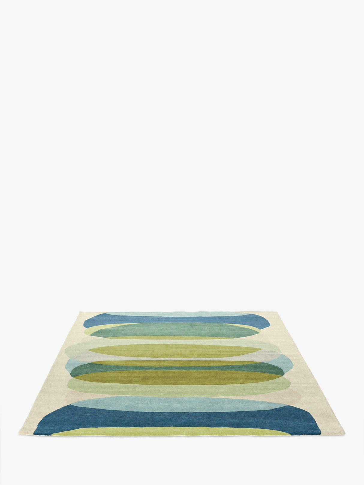 Harlequin Elliptic Hand Tufted Abstract Soft Wool Rug L240 x W170cm - Teal