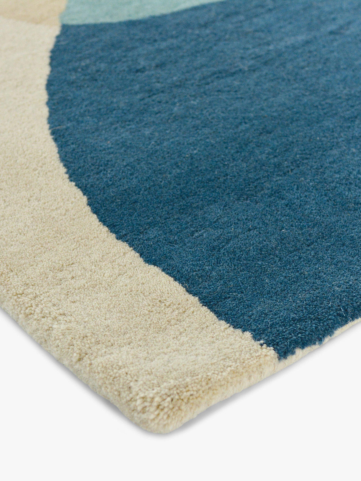 Harlequin Elliptic Hand Tufted Abstract Soft Wool Rug L240 x W170cm - Teal