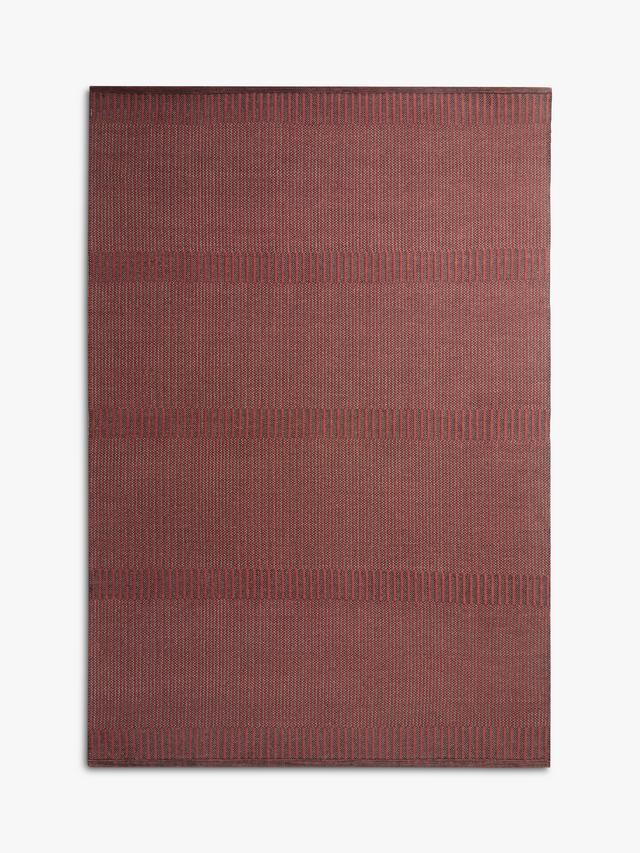 MADE Atwell Stripe Rectangular Textured Wool Rich Rug - Rust L170 x W120cm