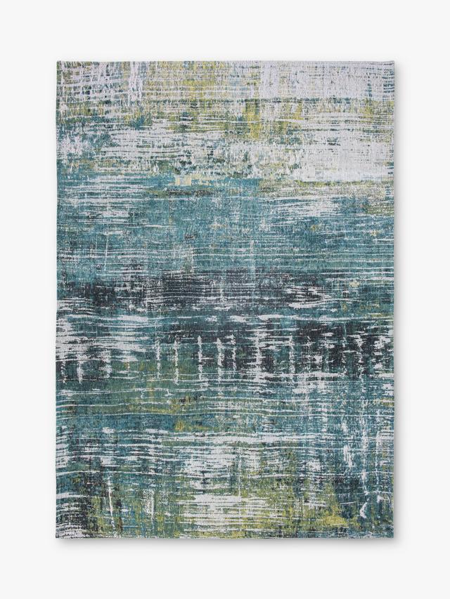 Louis De Poortere Streaks Machine Washable Abstract Rug 200 x 140cm - Green