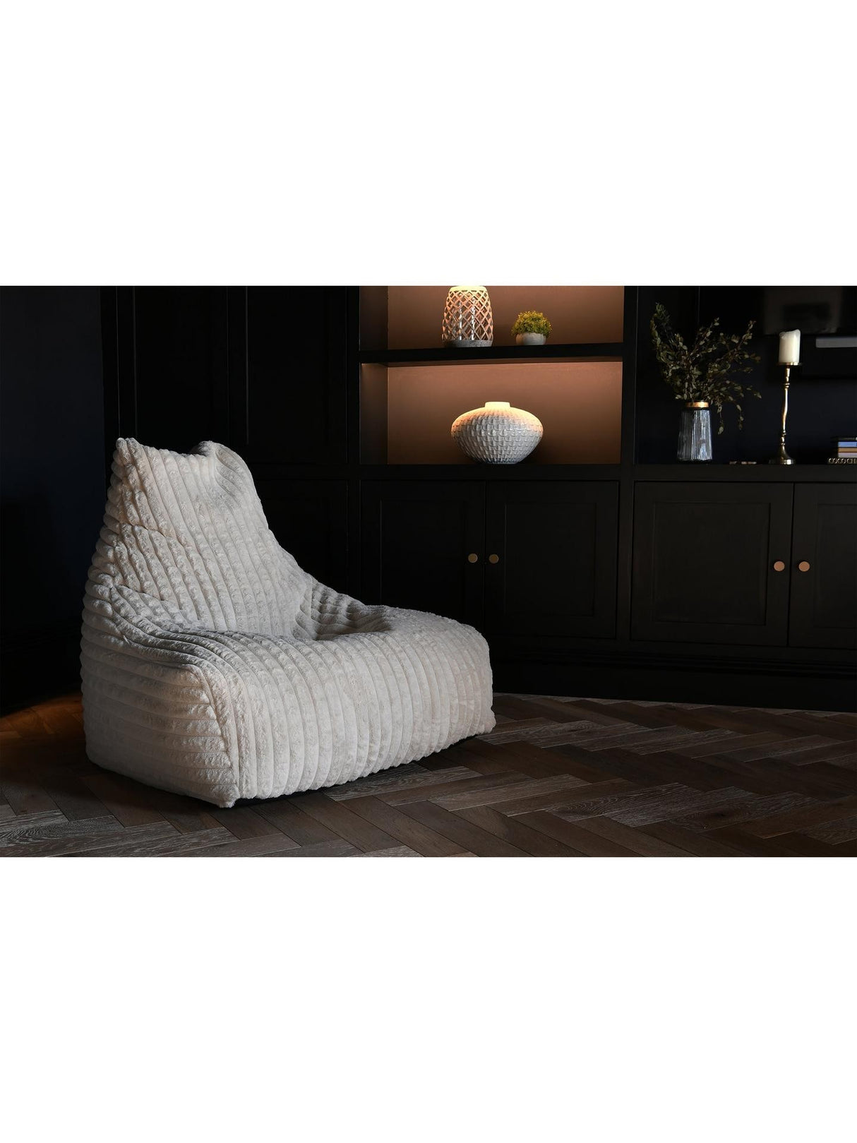 Extreme Lounging Cord Soft Decorative Indoor Seating Beanbag Chair - Natural