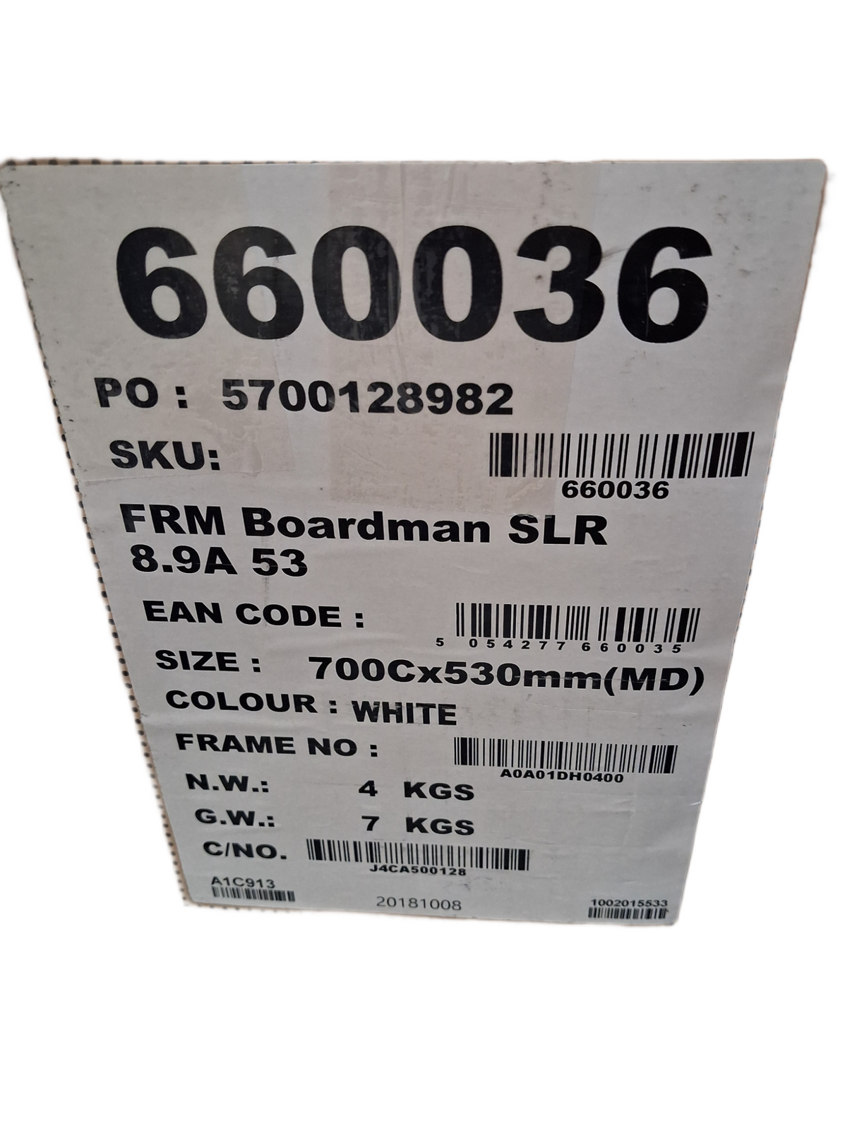 Boardman SLR 8.9A 700c Aluminium Road Bike Frame Only - White/Red - Medium