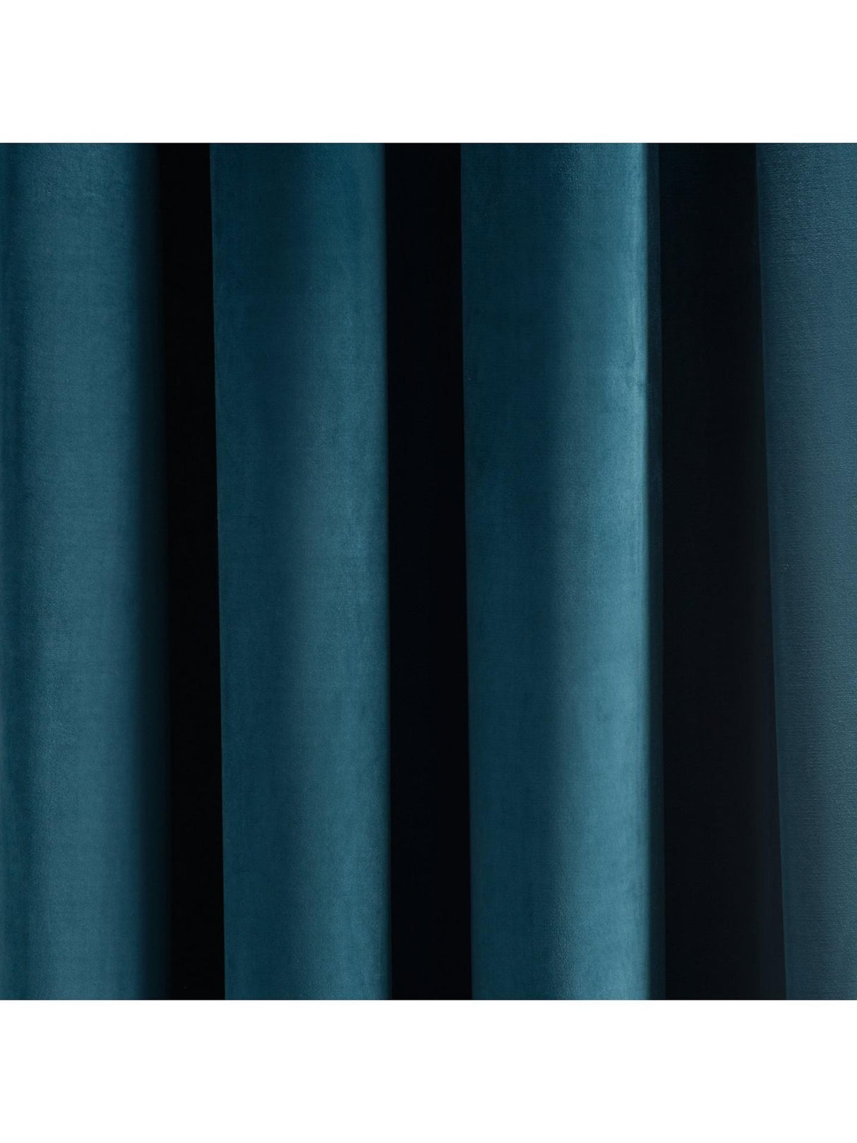John Lewis Velvet Pair Lined Eyelet Curtains W228 x Drop 137cm - Teal Blue
