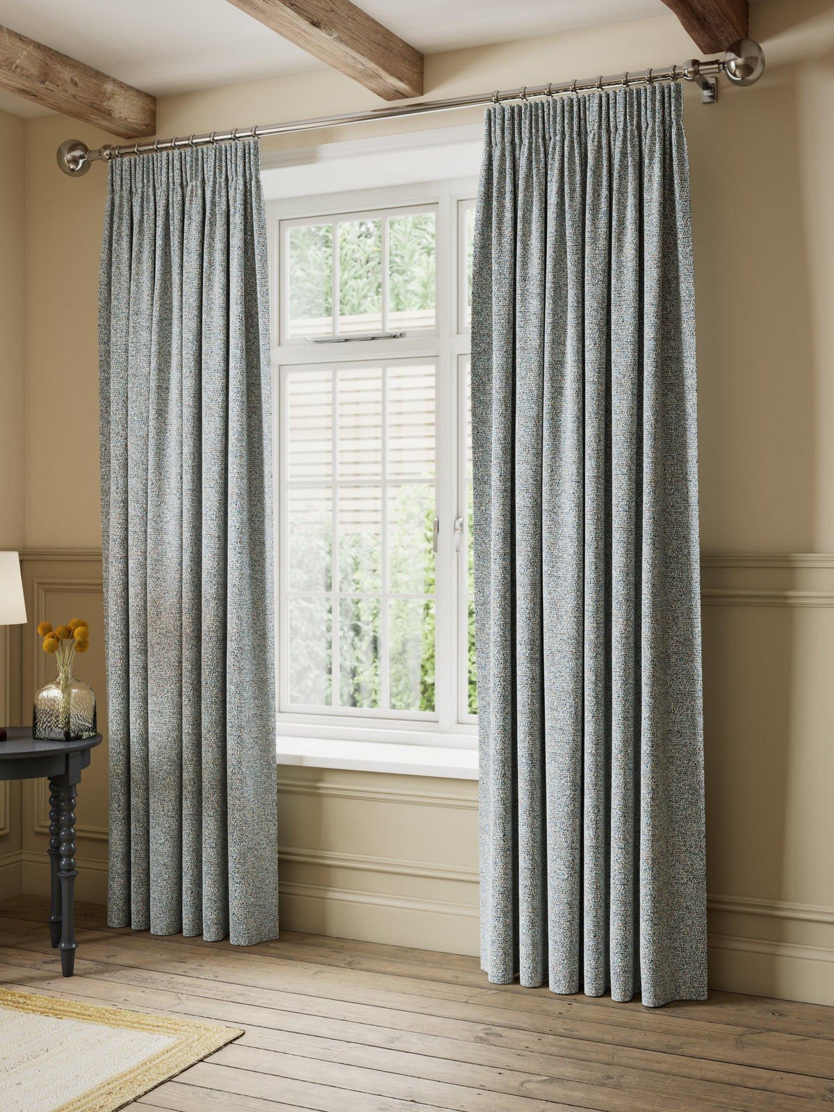 John Lewis Twisted Weave Pair Lined Pencil Pleat Curtain 228 x 137cm - Multi