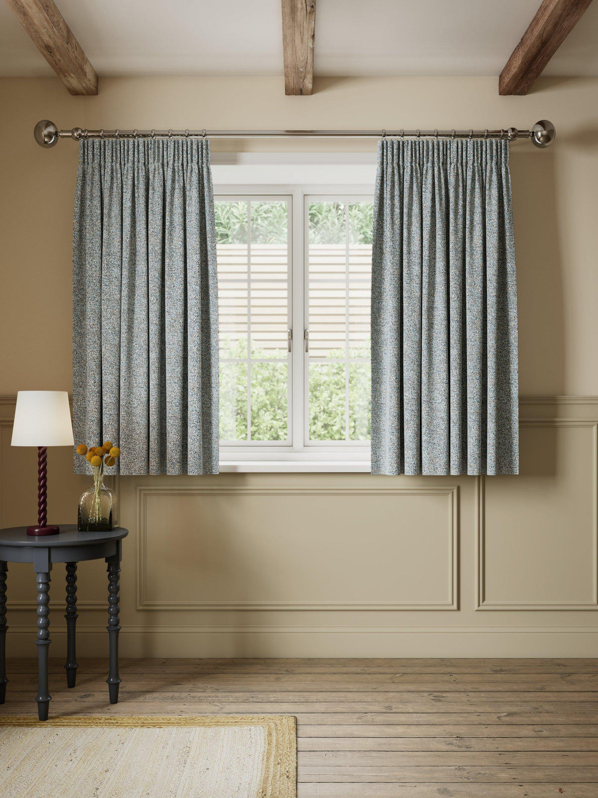John Lewis Twisted Weave Pair Lined Pencil Pleat Curtain 228 x 137cm - Multi