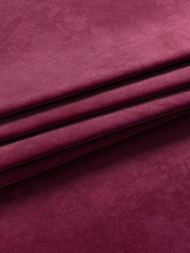 John Lewis Velvet Pair Lined Pencil Pleat Curtains W228 x D137cm - Damson