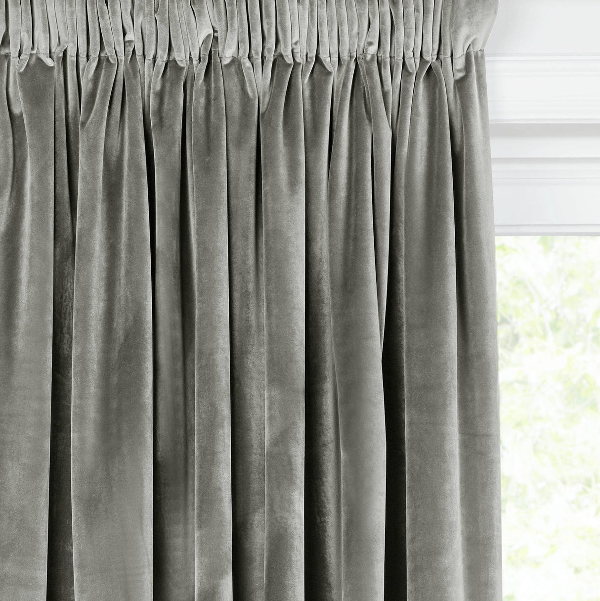 John Lewis Lustre Velvet Pair Lined Multiway Curtains 167 x 228cm - Silver