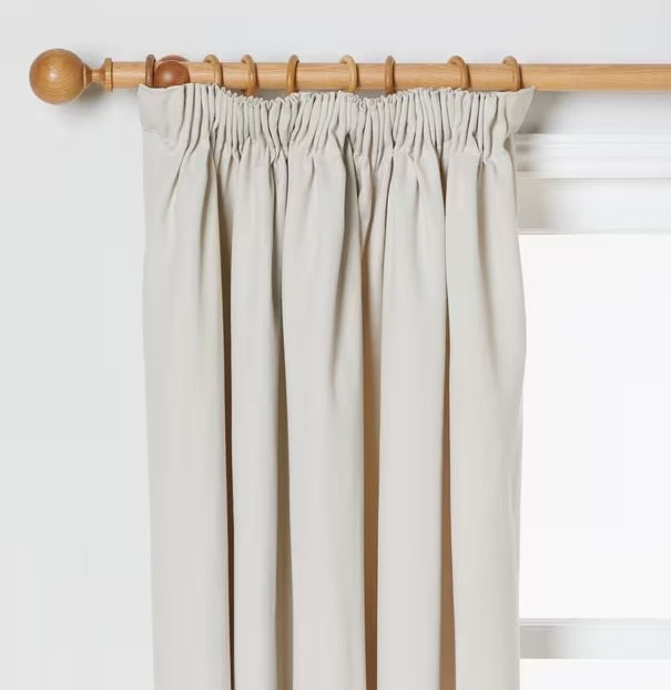 John Lewis Arlo Pair Lined Pencil Pleat Curtains W228 x Drop 228cm - Putty