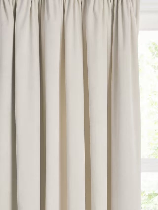 John Lewis Velvet Pair Lined Pencil Pleat Curtains W167 x D274cm - Champagne
