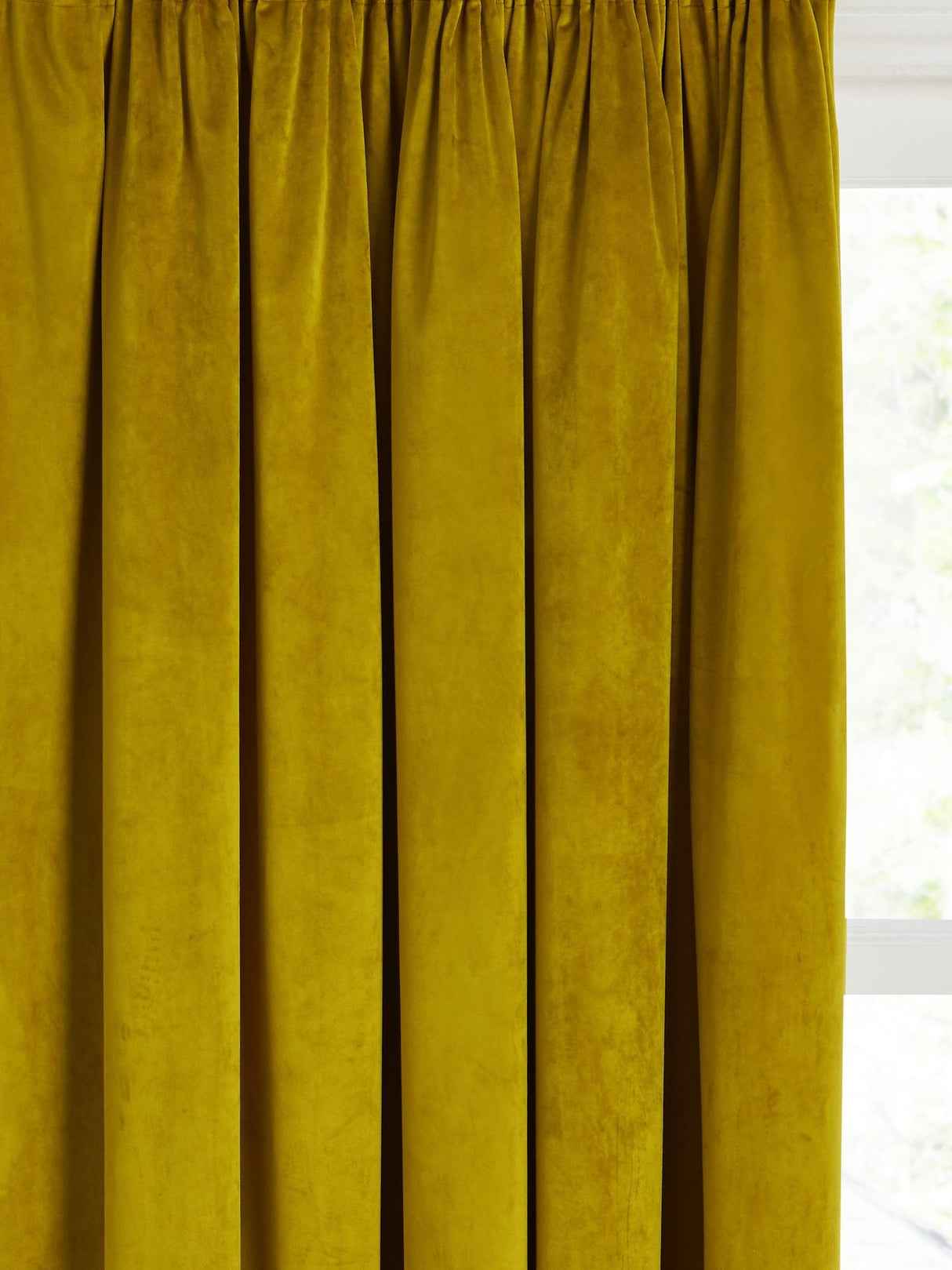 John Lewis Velvet Pair Lined Pencil Pleat Curtains W228 x Drop 182cm - Gold