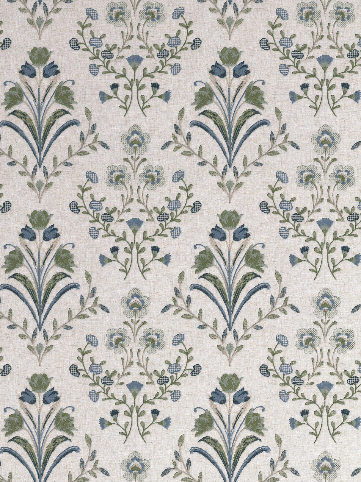 John Lewis Tulipa Embroidered Lined PencilPleat Curtains 228/228cm Lake Blue