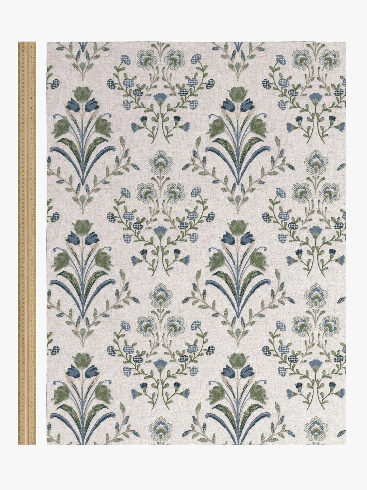 John Lewis Tulipa Embroidered Lined PencilPleat Curtains 228/228cm Lake Blue