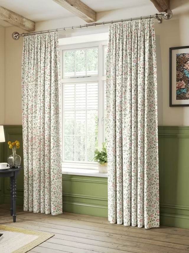 John Lewis Marlow Lined Pencil Pleat Curtains Avocado Auburn Multi 228 x 182