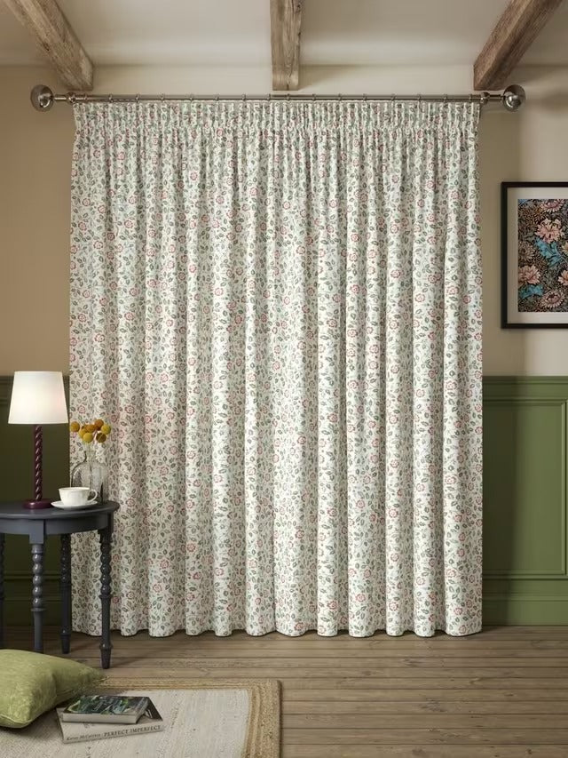 John Lewis Marlow Lined Pencil Pleat Curtains Avocado Auburn Multi 228 x 182