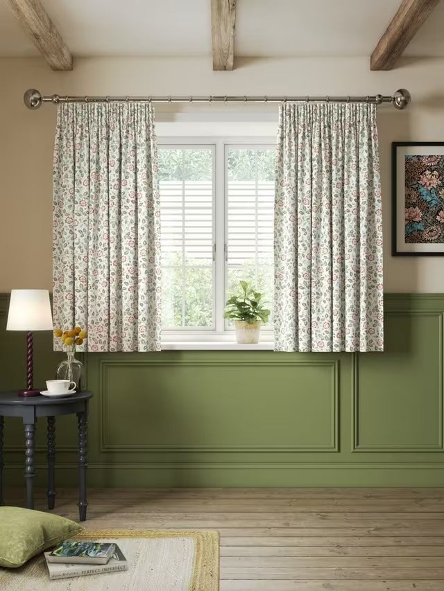 John Lewis Marlow Lined Pencil Pleat Curtains Avocado Auburn Multi 228 x 182