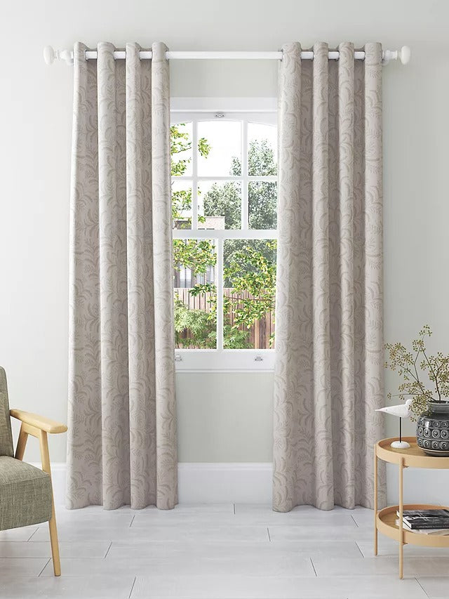 John Lewis Blackout Lined Eyelet Curtains W228 x Drop 182cm - Natural