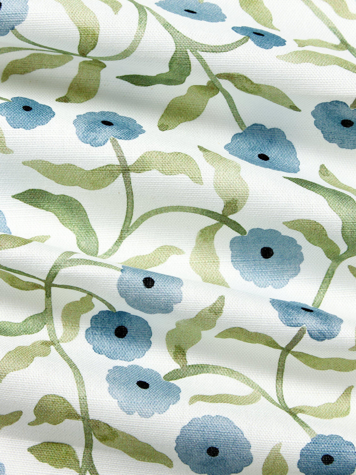 John Lewis x Iversen Floret Blackout Pencil Pleat Curtains 167x228cm Glacier