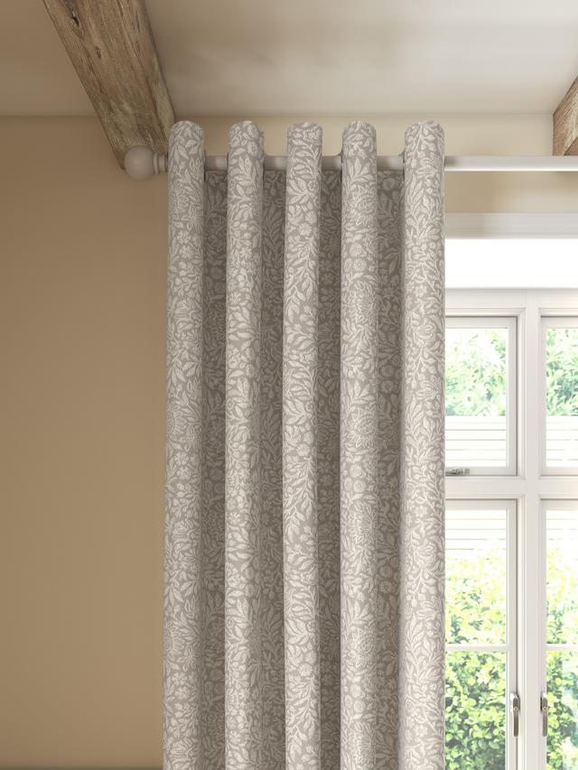 John Lewis Hidcote Weave Pair Lined Eyelet Curtains - W167 x D137cm - Putty