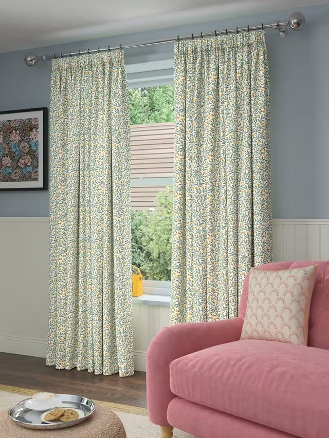 John Lewis Eloise Blackout Lined Pencil Pleat Curtains - Green - 167 x 228cm