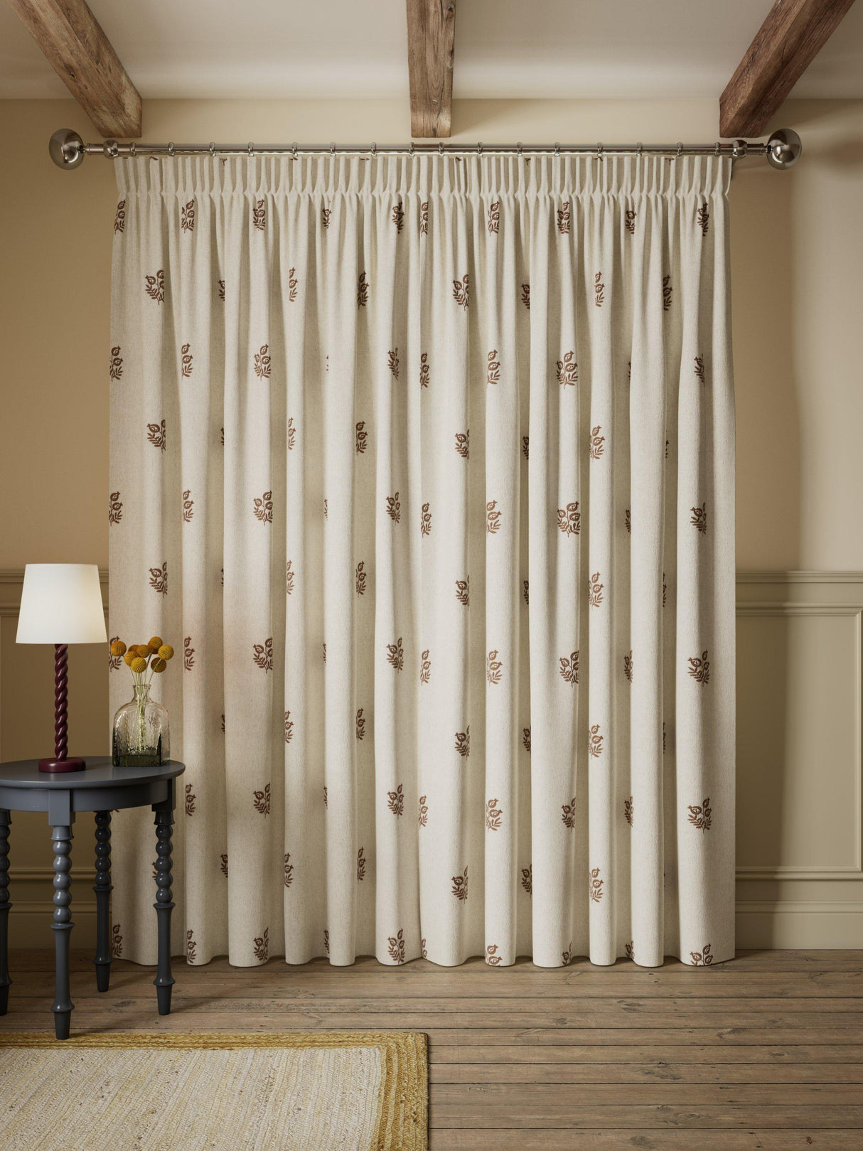 John Lewis Ariana Pair Lined Pencil Pleat Curtains W167 x D274cm - Natural