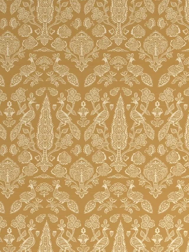 John Lewis Tamizart Pair Lined Pencil Pleat Curtains W167 x D182cm - Ochre