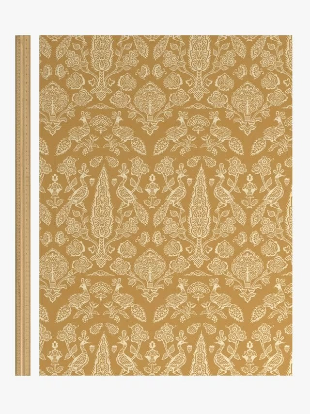 John Lewis Tamizart Pair Lined Pencil Pleat Curtains W167 x D182cm - Ochre