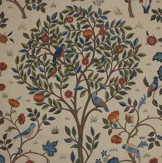 Morris & Co. Kelmscott Tree Lined Pencil Pleat Curtains 167 x 137cm - Multi