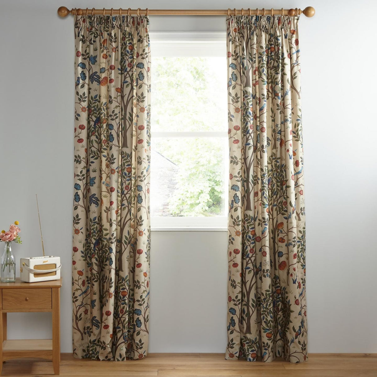 Morris & Co. Kelmscott Tree Lined Pencil Pleat Curtains W167 x D182cm Multi