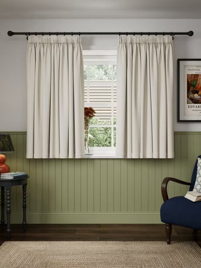 John Lewis Tonal Yarn Pair Lined Pencil Pleat Curtains Alabaster 167 x 228cm