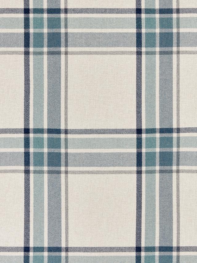 John Lewis Afton Check Weave Dimout/Thermal Eyelet Curtains Navy W117x228cm
