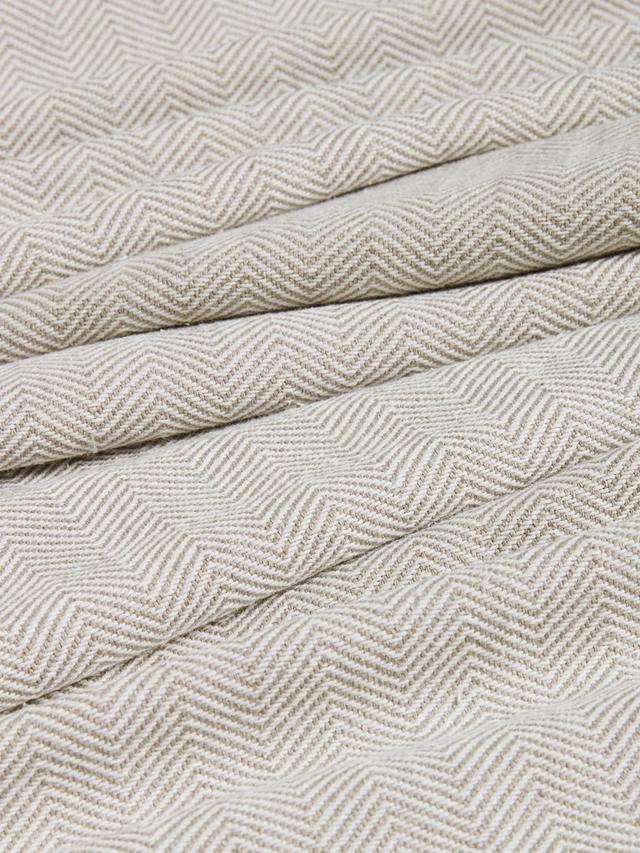 John Lewis Herringbone Weave Pair Lined Pencil Pleat Curtains 167 x 182 Mole