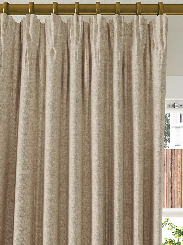John Lewis Textured Weave Blackout Lined Pencil Pleat Curtains W167 x D274cm - Kazoop