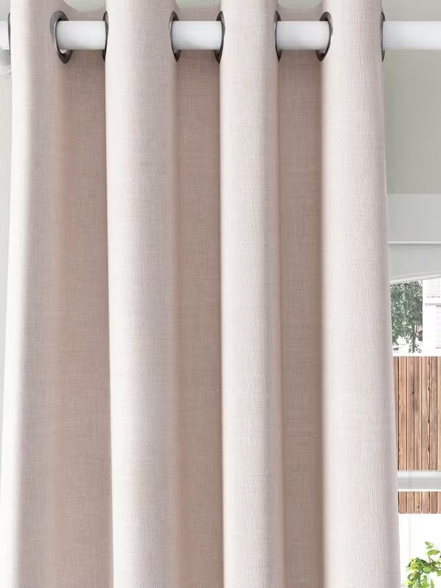 John Lewis Textured Pair Blackout Lined Eyelet Curtains 228x228cm Rose Pink - Kazoop