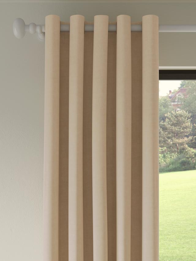 John Lewis Textured Weave Blackout Eyelet Curtains 228 x 228 cm - Oatmeal