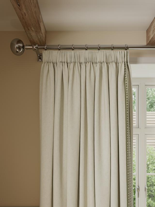 John Lewis Ikat Embroidered Blackout Multiway Curtains 228 x 137cm - Avocado