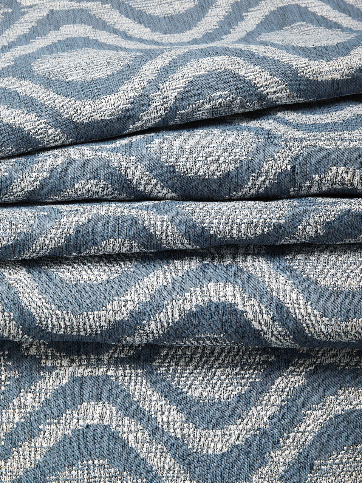 John Lewis Trellis Weave Pair Lined Eyelet Curtains 167 x 182cm - Bluestone