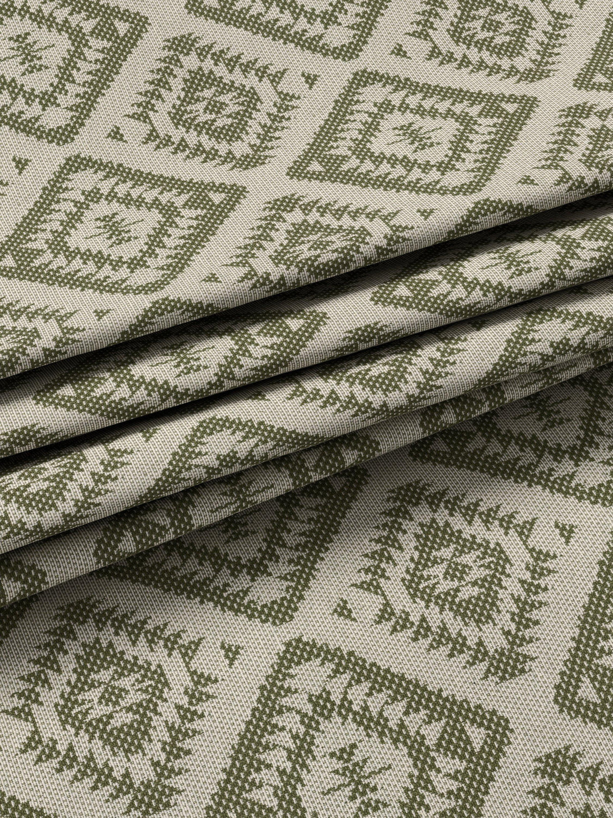 John Lewis Native Weave Pair Lined Eyelet Curtains - 167 x 182cm - Avocado