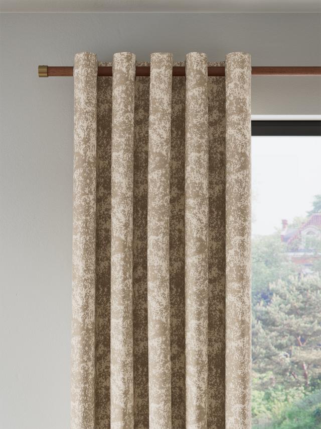 John Lewis Lidia Pair Blackout Lined Eyelet Curtains - Gold - W167 x D228 cm