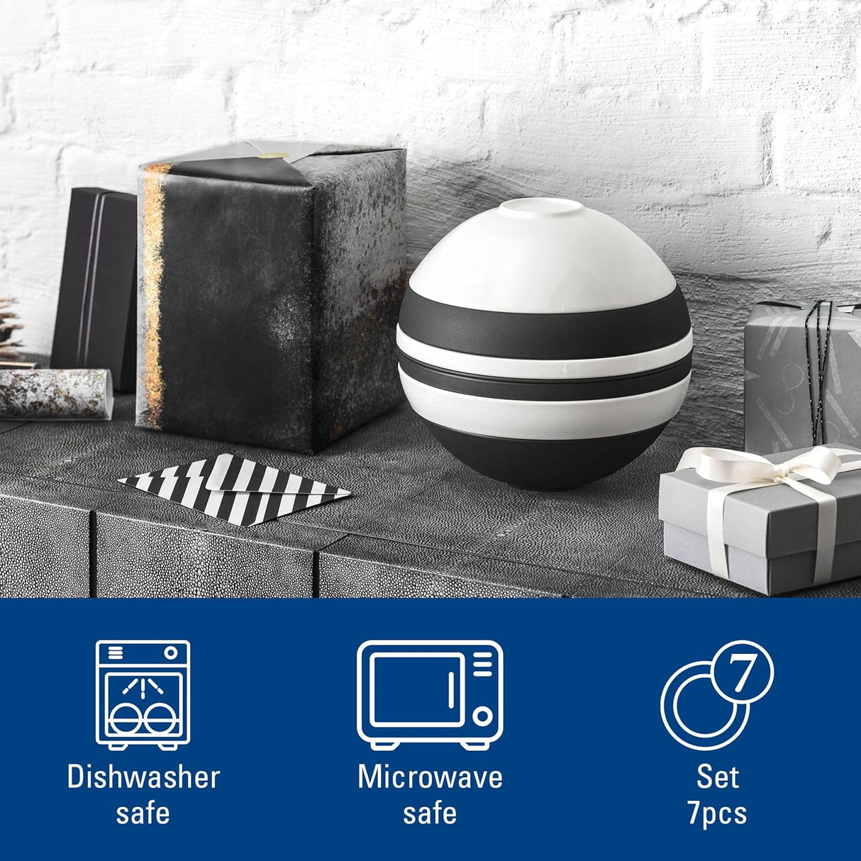 Villeroy & Boch Iconic La Boule Stacking 7 Piece Porcelain Dinnerware Set