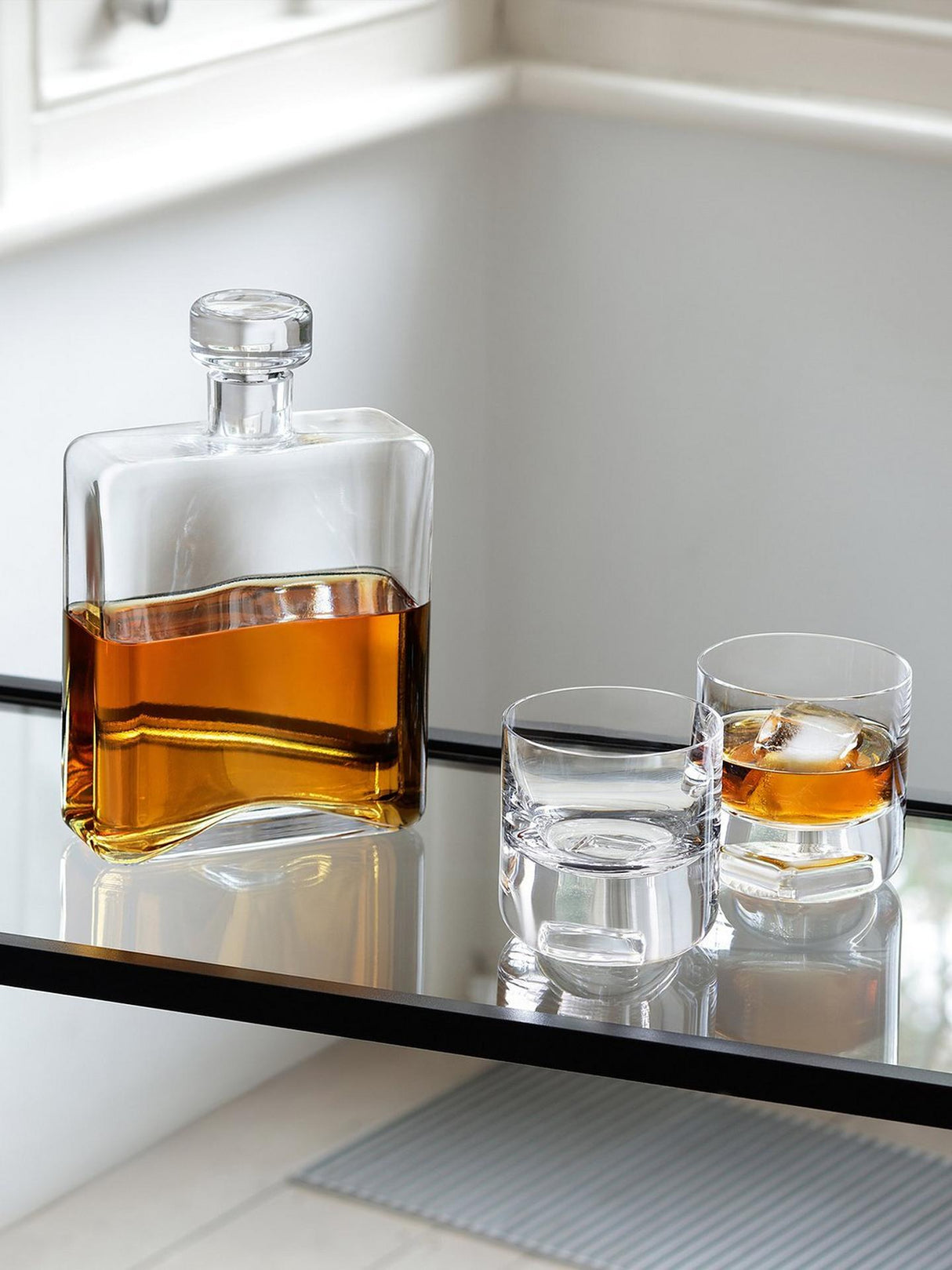 LSA International Cask Whisky 1L Oblong Decanter & 2 Decanter Gift Set Clear