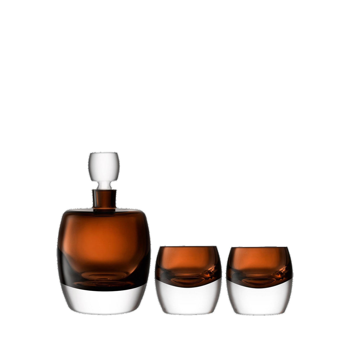 LSA Whisky Club Giftable Glass 700ml Decanter & 2 Tumbler Set - Brown/Clear