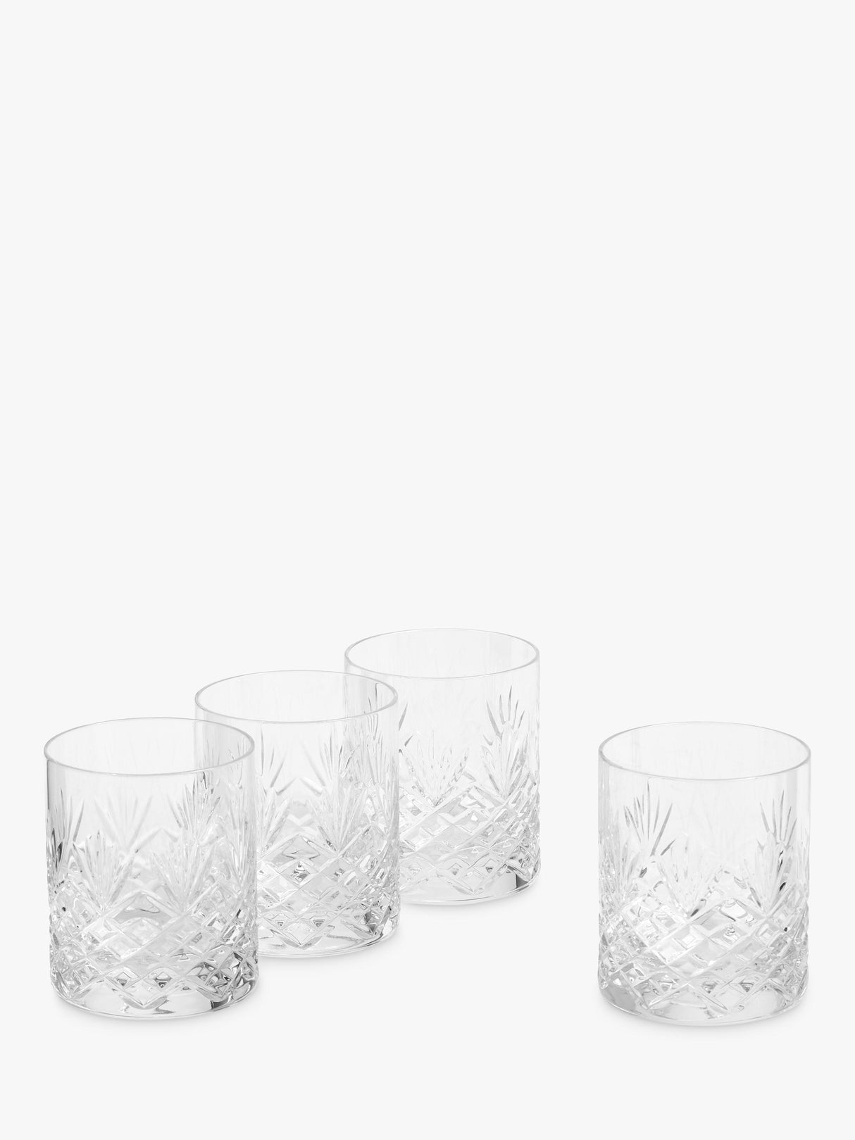 Royal Doulton Highgate Cut Crystal Double Tumbler Glass - Set of 4 - 360ml