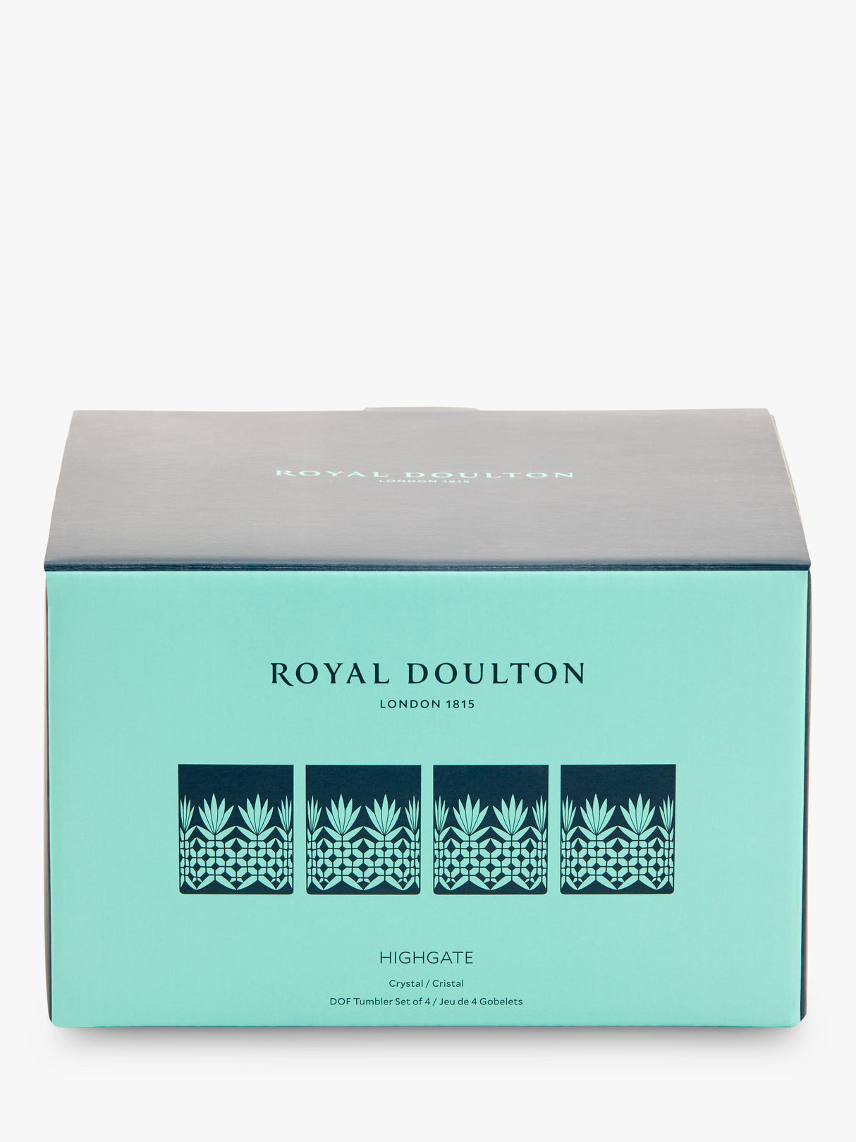 Royal Doulton Highgate Cut Crystal Double Tumbler Glass - Set of 4 - 360ml
