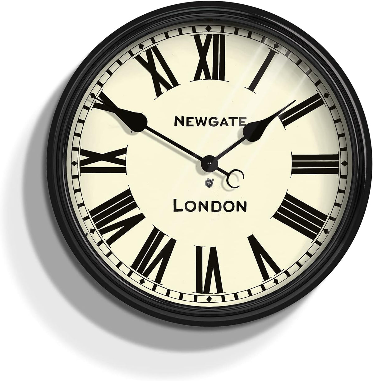 Newgate Clocks Battersby Roman Numeral Wall Clock W50 x H50 x D8cm - Black - Kazoop